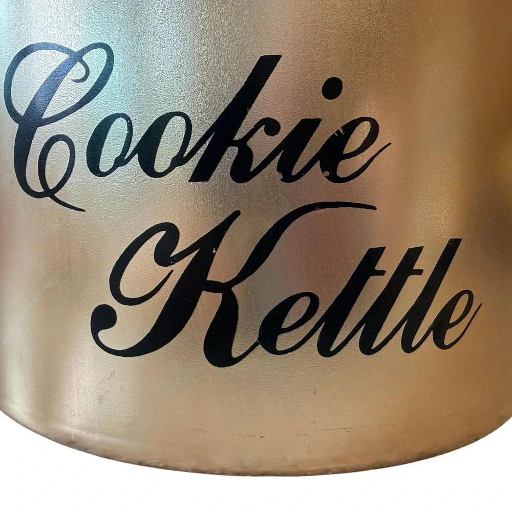 Vintage Copper Anodized Aluminum Cookie Kettle Canister Bail Handle Lid MCM GUC